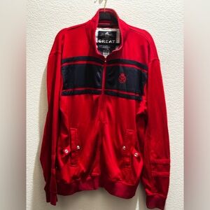 Greats Men's Red and Black Bomber Jacket